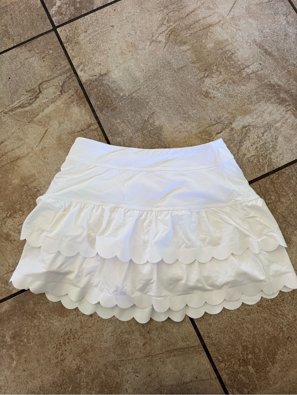 Lilly Pulitzer White Ruffled Scalloped Tennis Skirt - XS